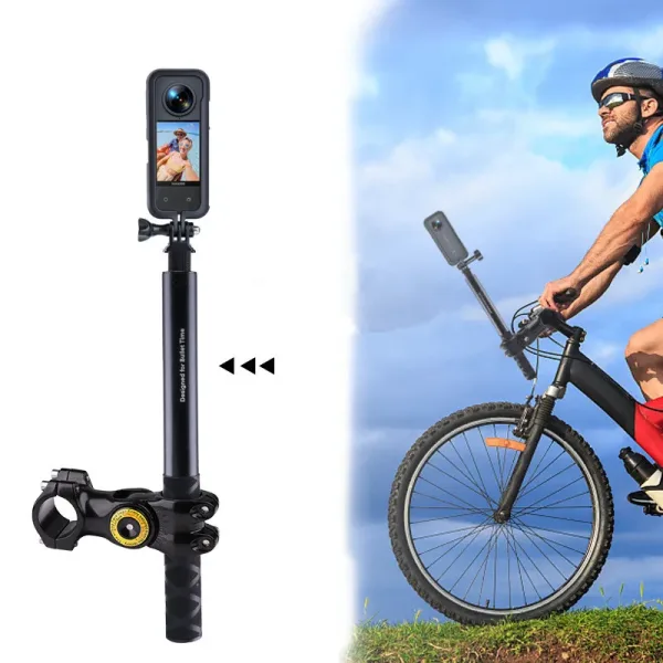 Palo de Selfie para manillar de motocicleta, monopié de bicicleta para GoPro 13, 12, 10, DJI Insta360, X4, X3, accesorio de cámara