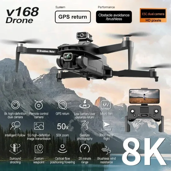 Dron Profesional V168, Cámaras 8K ¡Compra Ahora!